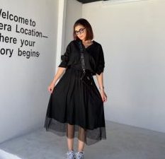 دامن توری مشکی